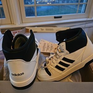 Adidas Black and White High-Tops